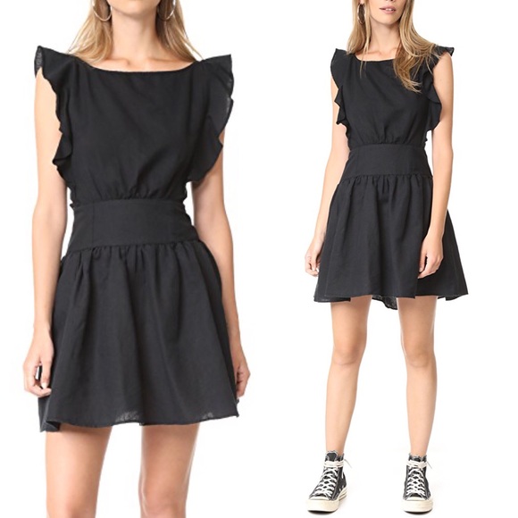 FREE PEOPLE ERIN RUFFLE MINIDRESS SZ M - Picture 2 of 6